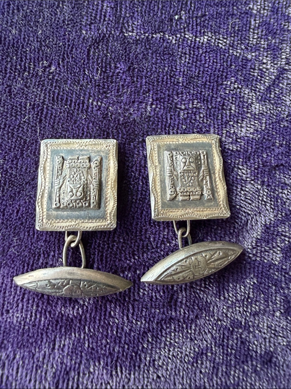 Antique 925 sterling silver cufflinks, Southwestern, collectible